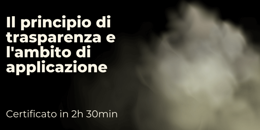 Il principio di trasparenza e l'ambito di applicazione
